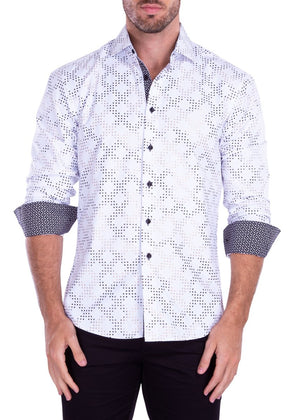 Men's White Long Sleeves Shirt | Modern Fit European Design | 212265
