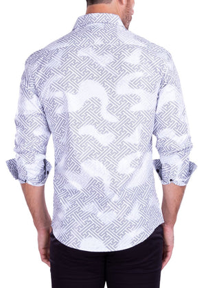 Men's Long Sleeves White Shirt | Modern Fit European Design | 212268