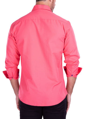 Men's Long Sleeves Shirt | Modern Fit European Design Fuchsia | 212402