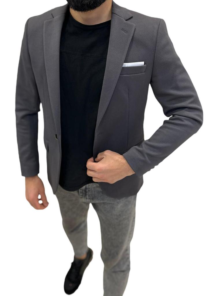 Men's Slim Fit Blazer Solid Single Button | 214