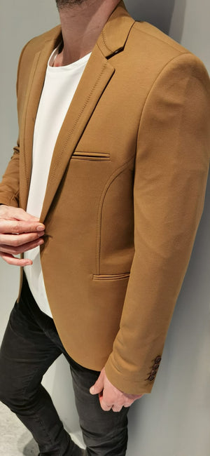 Men's Slim Fit Blazer | European | 2320 Camel - FrankyFashion.com