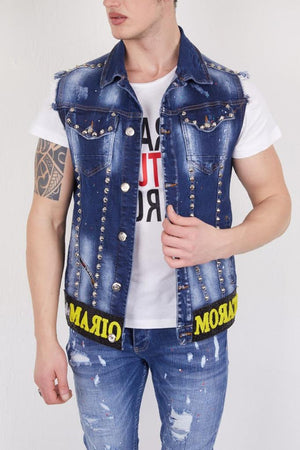 Men's Denim Vest Hand Crafted in Europe by Mario Morato | 2331 INDIGO