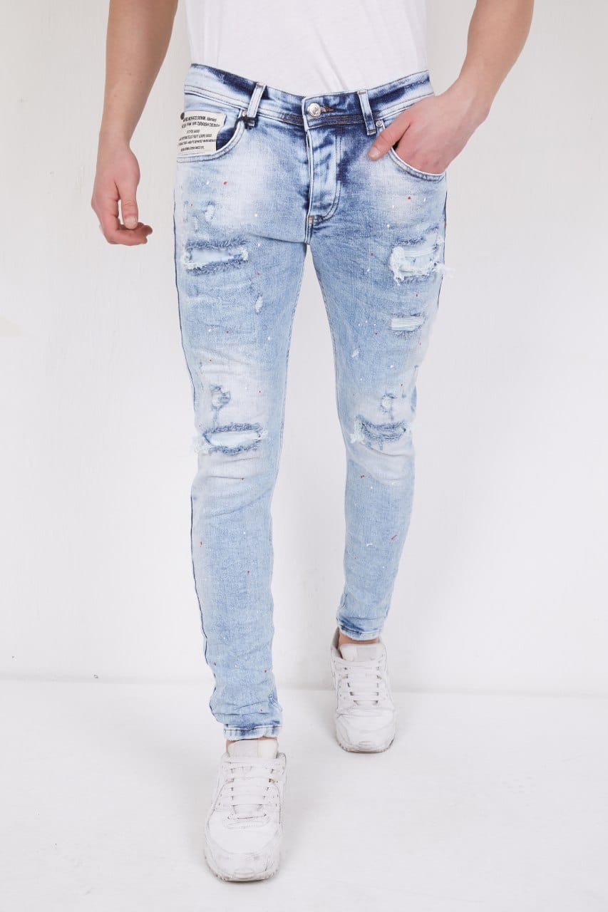 Mario Morato Men's Skinny Jean Pants | Blue 2574 Franky Fashion