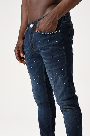 Men's Slim Fit Jean Pants Exclusive Design by Mario Morato | European Wear | 2620 | Indigo