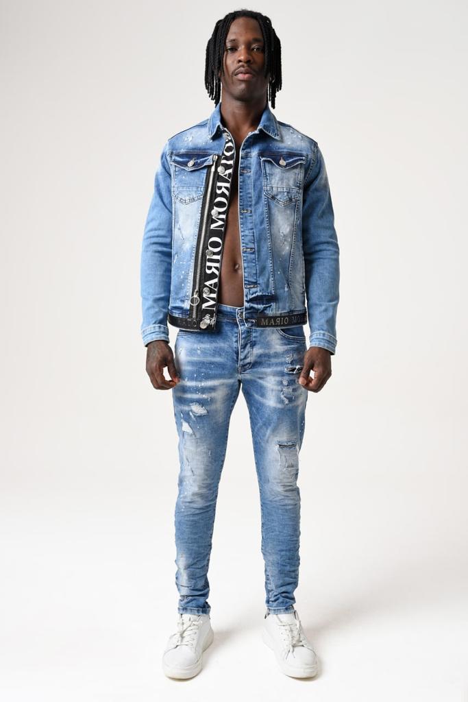 Men's Slim Fit Jean Pants Exclusive Design by Mario Morato | European Wear | 2748 | Light Blue