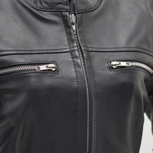 Roxy - Light weight cafe style leather jacket - FrankyFashion.com