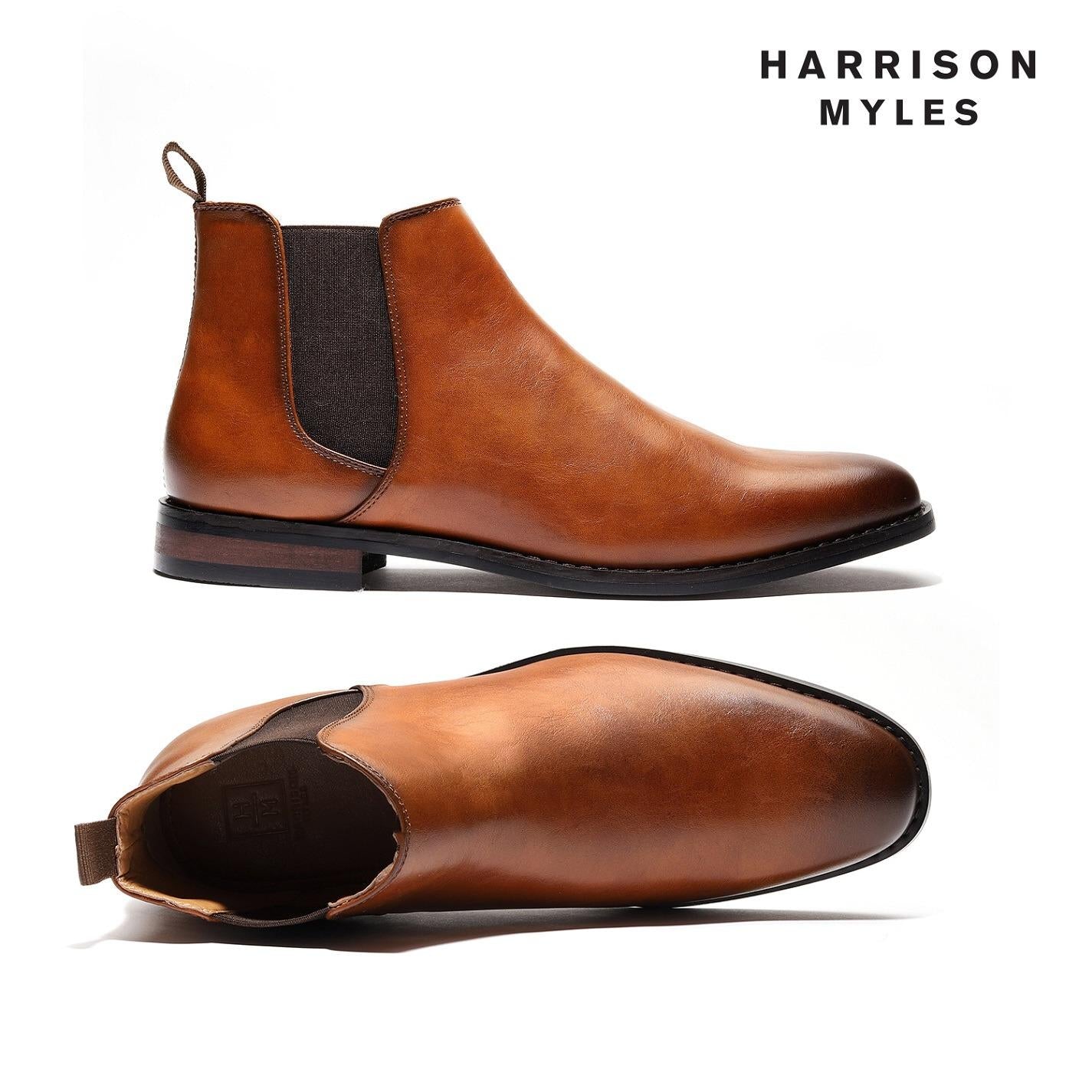 Dwell fersken indtil nu Harrison Myles Men's Chelsea Boots | Cognac | B-1851 - Franky Fashion