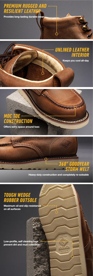 Men's Work Boots Frontier Slip Resistance Rubber Outsole | BA-840