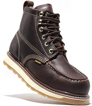 Bonanza Boots | FRONTIER 6" Moc Toe Dual Density Wedge Work Boot with Steel Toe-BAT612 | Burgundy