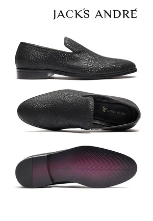 Jack's Andre Men's Textured Loafer | Black | C-2354
