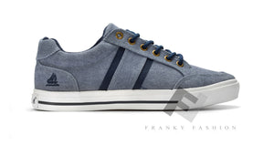 LACE-UP CANVAS SNEAKERS WITH MODERN STYLE | CLAM | NAVY