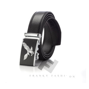 Genuine Leather Belt Men's Ratchet Eagle Belt With Adjustable Automatic Buckle | DS7850