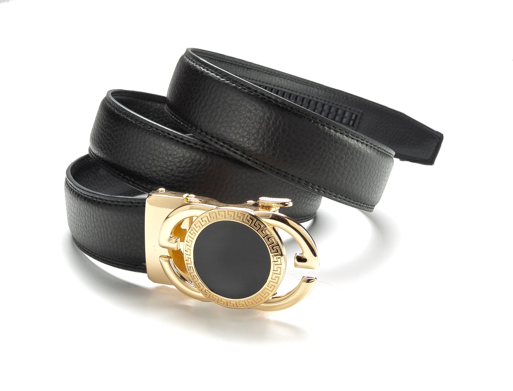 Luxury Men's Belt Genuine Leather Adjustable Automatic Buckle Ratchet Belt