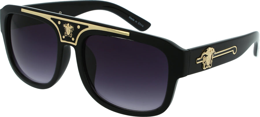 Semi-Round V Look Sunglasses | Unified Double Bridge | 100% UV Protection | 3309