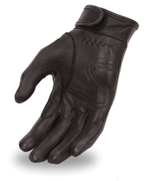 Women's Leather Flame Design Motorcycle Gloves - FrankyFashion.com