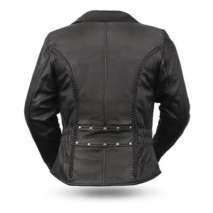 Allure - Women's Leather Motorcycle Jacket - FrankyFashion.com