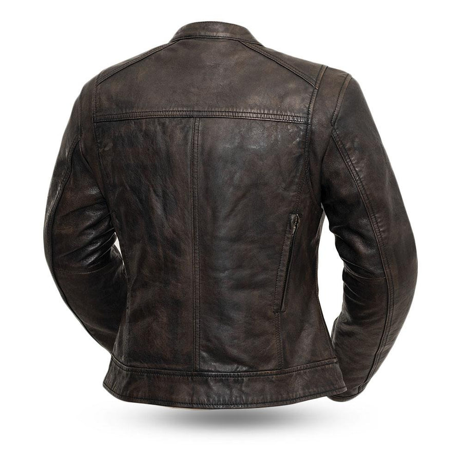 Trickster - Women's Leather Motorcycle Jacket - FrankyFashion.com