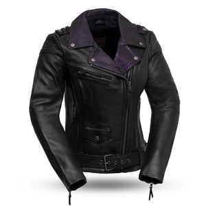 Iris - Women's Leather Motorcycle Jacket - FrankyFashion.com