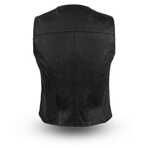 Sweet Sienna - Women's Leather Motorcycle Vest - FrankyFashion.com