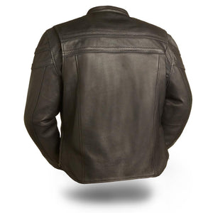 Stakes Racer - Men's Motorcycle Leather Jacket - FrankyFashion.com
