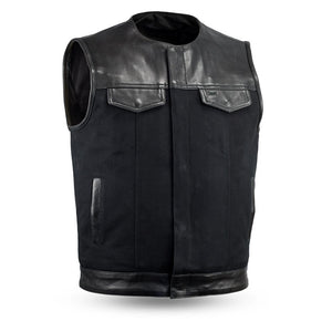 49/51 Canvas (no collar) | Men's Motorcycle Vest - FrankyFashion.com