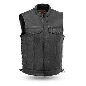 Sniper - Men's Motorcycle Leather Vest - FrankyFashion.com