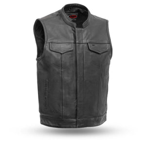 Sharp Shooter - Men's Motorcycle Leather Vest - FrankyFashion.com