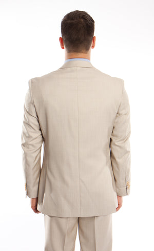 Men's 3pc Solid Suit Slim Fit Flat Front French Model | M250S