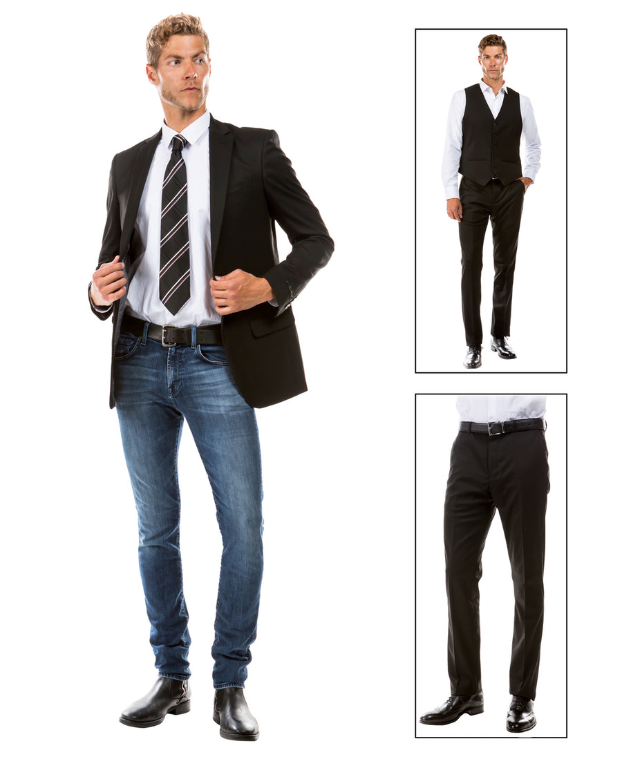 Zegarie Suit Separates Black Solid Dinner Jacket