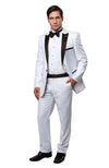 White / Black 2 Pc Peak Lapel Slim Fit Tuxedo
