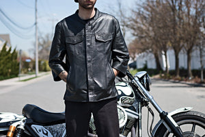 Mesa - Men's Motorcycle Leather Shirt - FrankyFashion.com