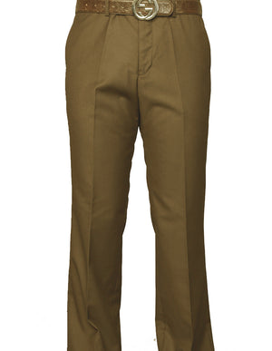 Men's Regular Fit Pants 100% Fine Wood Pleasted | Bronze | PA-200A
