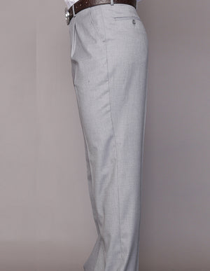 Men's Regular Fit Pants 100% Fine Wood Pleasted | Grey | PA-200A