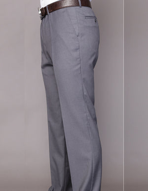 Men's Flat Front Dress Pants 100% Fine Italian Wood Modern Fit | Charcoal | PA-200B