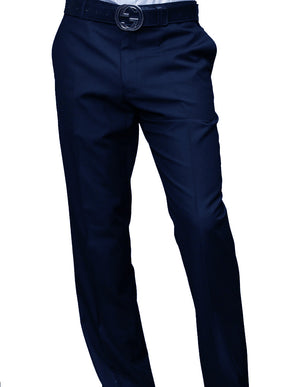 Men's Flat Front Dress Pants 100% Fine Italian Wood Modern Fit | Sapphire | PA-200B