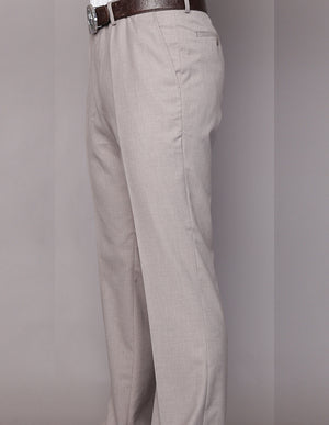 Men's Flat Front Dress Pants 100% Fine Italian Wood Modern Fit | Sand | PA-200B