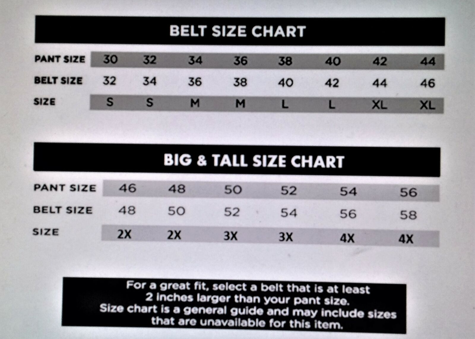 Chart Xxl Belt Size In Inches Men's Belt Size Conversion
