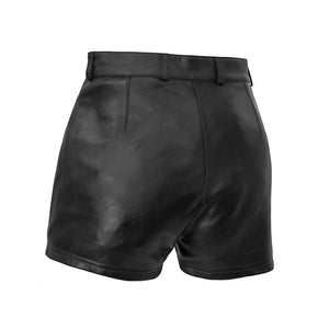 Maleni - Women's Leather Shorts - FrankyFashion.com