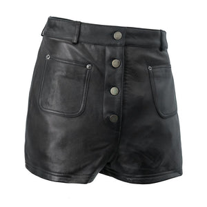 Maleni - Women's Leather Shorts - FrankyFashion.com