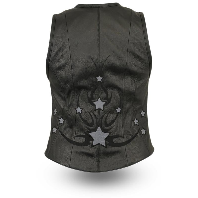 Stardom - Women's Leather Motorcycle Vest - FrankyFashion.com