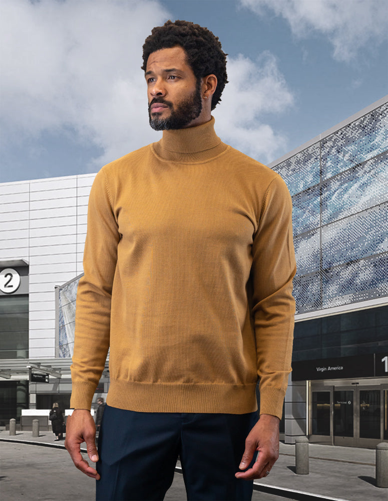 ALL YEAR ROUND MODERN FIT TURTLE NECK SWEATER. WOOL & CASHMERE | Copper | TNS-100