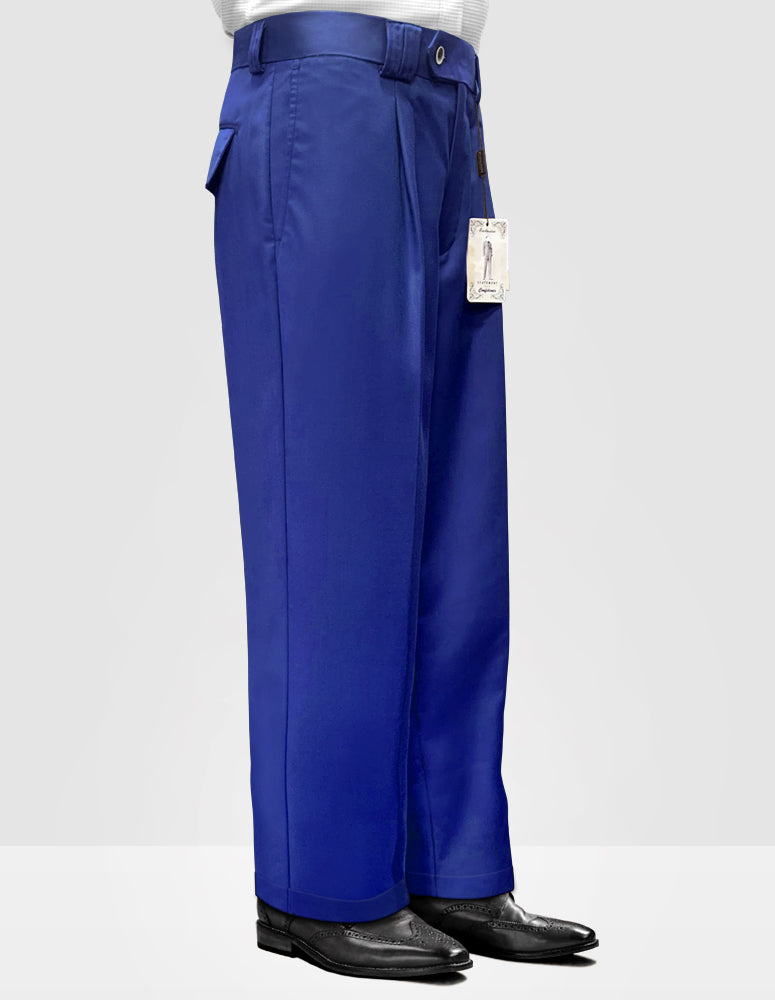 Men's Dress Pants Wide Leg 150's Italian Wool | Royal-Blue | WP-100