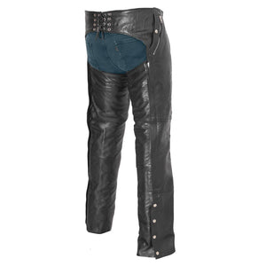 Wind Walker - Unisex Leather Chaps With Gator Skin Snapout Liner - FrankyFashion.com