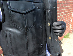 Highside - Men's Motorcycle Leather Vest - FrankyFashion.com
