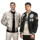 Men’s Black Flight Bomber Jacket by Top Gun – Classic aviation-style outerwear with embroidered patches and warm lining.